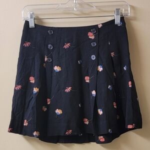 Free People Floral Lined Mini Skirt Size 0